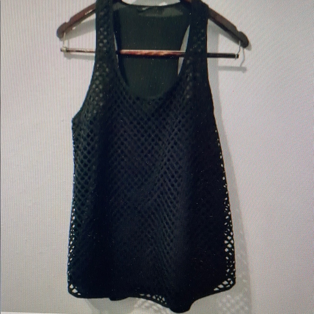 Black Sleeveless Mesh Top